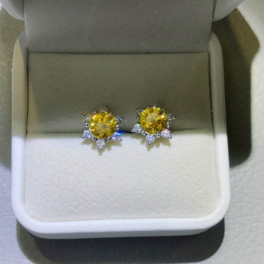 2 Carat Moissanite 925 Sterling Silver Stud Earrings - Rosa Apparel