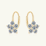 1.2 Carat 925 Sterling Silver Moissanite Flower Huggie Earrings - Rosa Apparel
