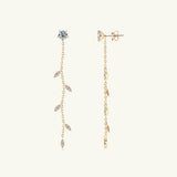1.38 Carat Moissanite 925 Sterling Silver Leaf Earrings - Rosa Apparel