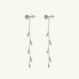 1.38 Carat Moissanite 925 Sterling Silver Leaf Earrings - Rosa Apparel