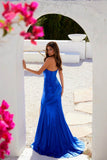 Juliet Strapless Sweetheart Neckline Bodice Fitted Sparkling Metallic Prom Dress JT2578H - Rosa Apparel