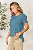 Basic Bae Full Size Round Neck Short Sleeve T-Shirt - Rosa Apparel
