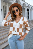 Angel Wings Button-Up V-Neck Dropped Shoulder Cardigan - Rosa Apparel