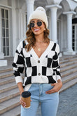 Angel Wings Button-Up V-Neck Dropped Shoulder Cardigan - Rosa Apparel