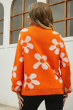 Angel Wings Floral Print Round Neck Dropped Shoulder Pullover Sweater - Rosa Apparel