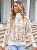Angel Wings Flower Turtleneck Long Sleeve Sweater - Rosa Apparel