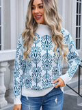 Angel Wings Flower Turtleneck Long Sleeve Sweater - Rosa Apparel