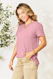 Basic Bae Full Size Round Neck Short Sleeve T-Shirt - Rosa Apparel