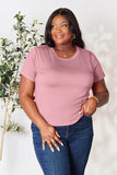Basic Bae Full Size Round Neck Short Sleeve T-Shirt - Rosa Apparel