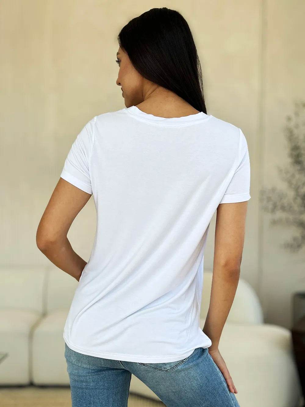 Basic Bae Full Size Round Neck Short Sleeve T-Shirt - Rosa Apparel
