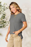 Basic Bae Full Size Round Neck Short Sleeve T-Shirt - Rosa Apparel