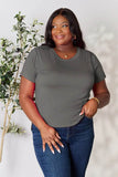 Basic Bae Full Size Round Neck Short Sleeve T-Shirt - Rosa Apparel