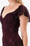 Butterfly sleeve lace dress