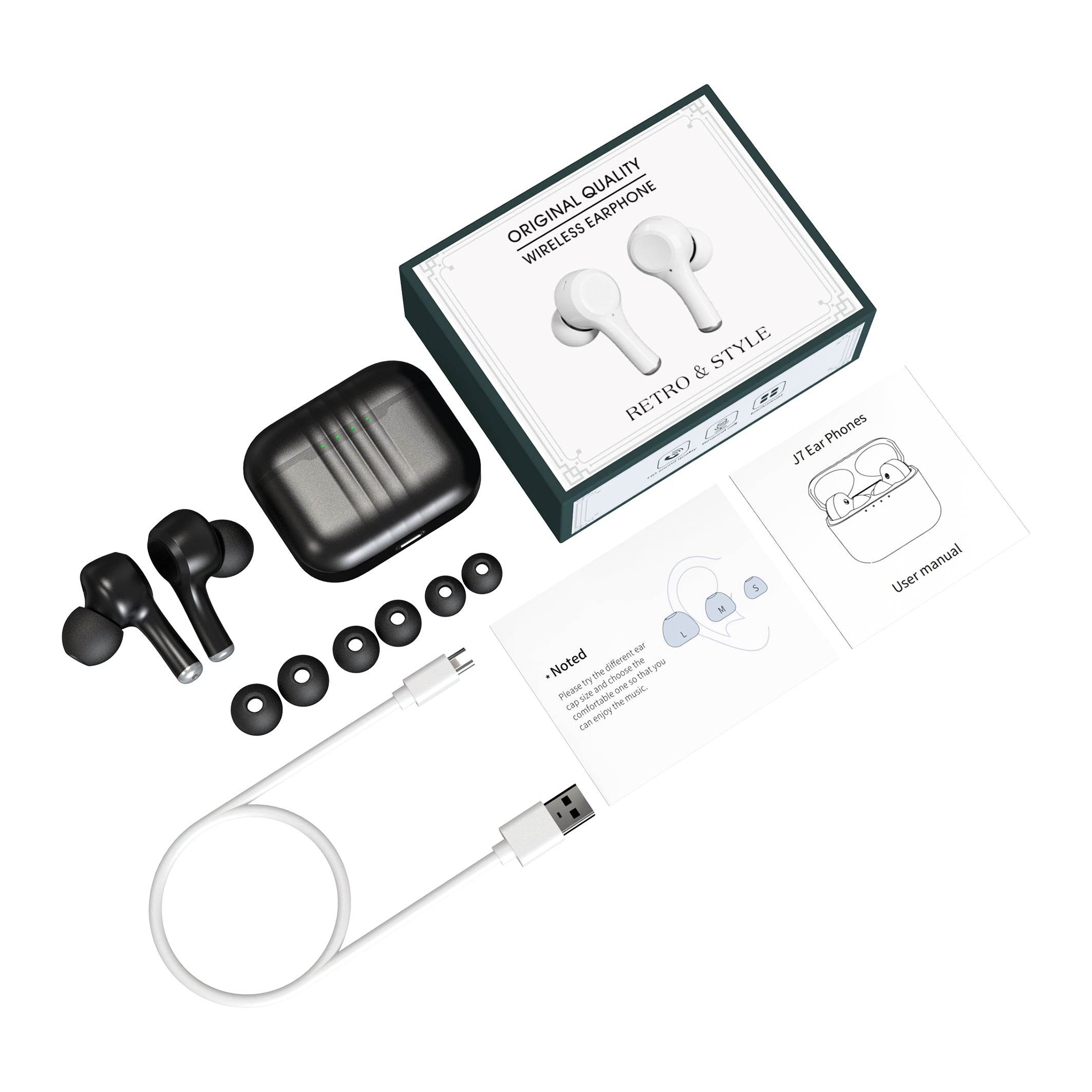 DZ-iTech Wireless Earbuds J7, ANC+ENC, Noise Cancelling Headsets TWS BT5.3. 25H of Usage time, Built-in Microphone, True Wireless Stereo, Waterproof - Rosa Apparel