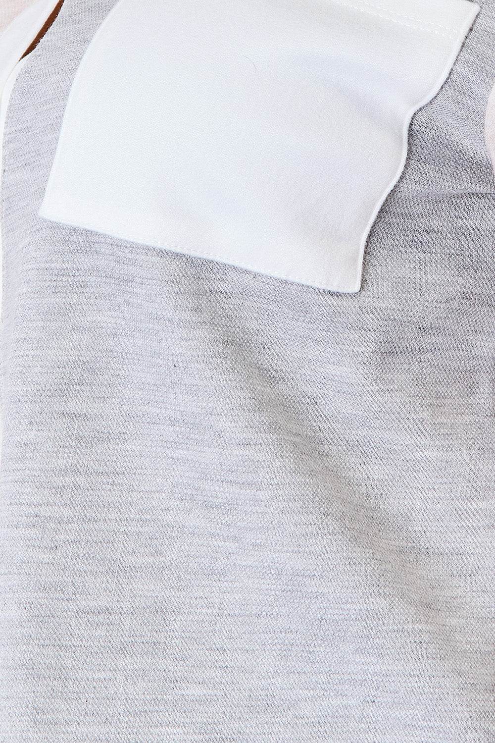 Double Take Color Block Curved Hem Shirt - Rosa Apparel