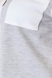 Double Take Color Block Curved Hem Shirt - Rosa Apparel
