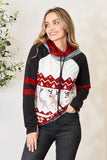 Double Take Full Size Christmas Drawstring Long Sleeve Hoodie - Rosa Apparel