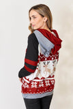 Double Take Full Size Christmas Drawstring Long Sleeve Hoodie - Rosa Apparel