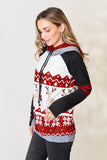 Double Take Full Size Christmas Drawstring Long Sleeve Hoodie - Rosa Apparel
