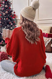 Double Take Full Size Merry Christmas Turtleneck Long Sleeve Sweater - Rosa Apparel
