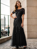 Sequin Shiny Fishtail Tulle Dresses - Rosa Apparel