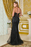 Elizabeth K Jewel Embellished Strapless Fitted Gown GL3781