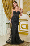 Elizabeth K Jewel Embellished Strapless Fitted Gown GL3781
