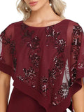 Ever Pretty Floor Length Side Split Round Neck Cover Sleeves Dress - Rosa Apparel