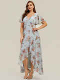 Ever Pretty High-Low Chiffon Ruffle Sleeve Bridesmaid Wedding Guest Dress