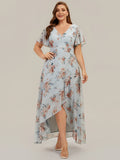 Ever Pretty High-Low Chiffon Ruffle Sleeve Bridesmaid Wedding Guest Dress