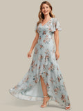 Ever Pretty High-Low Chiffon Ruffle Sleeve Bridesmaid Wedding Guest Dress
