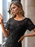 Sequin Shiny Fishtail Tulle Dresses - Rosa Apparel