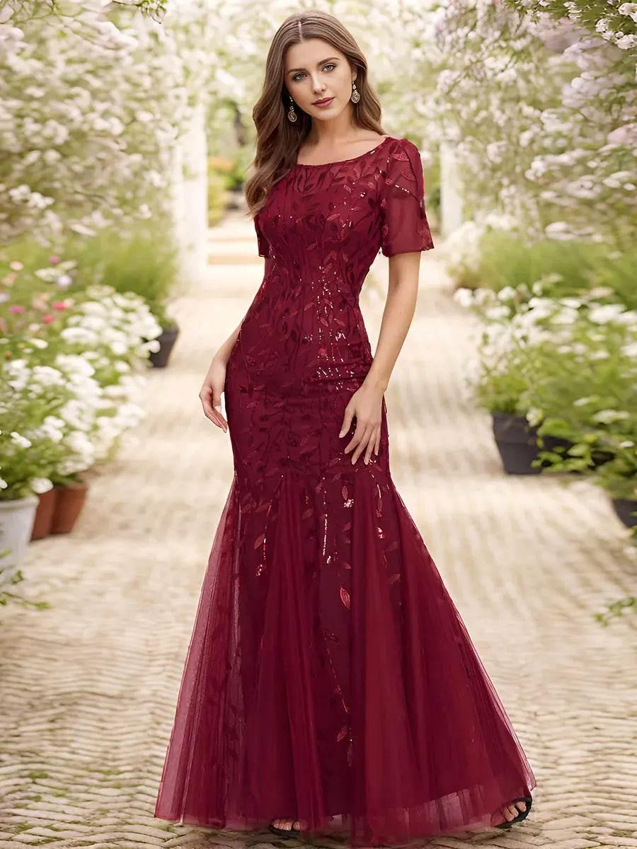 Sequin Shiny Fishtail Tulle Dresses - Rosa Apparel