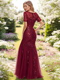 Sequin Shiny Fishtail Tulle Dresses - Rosa Apparel