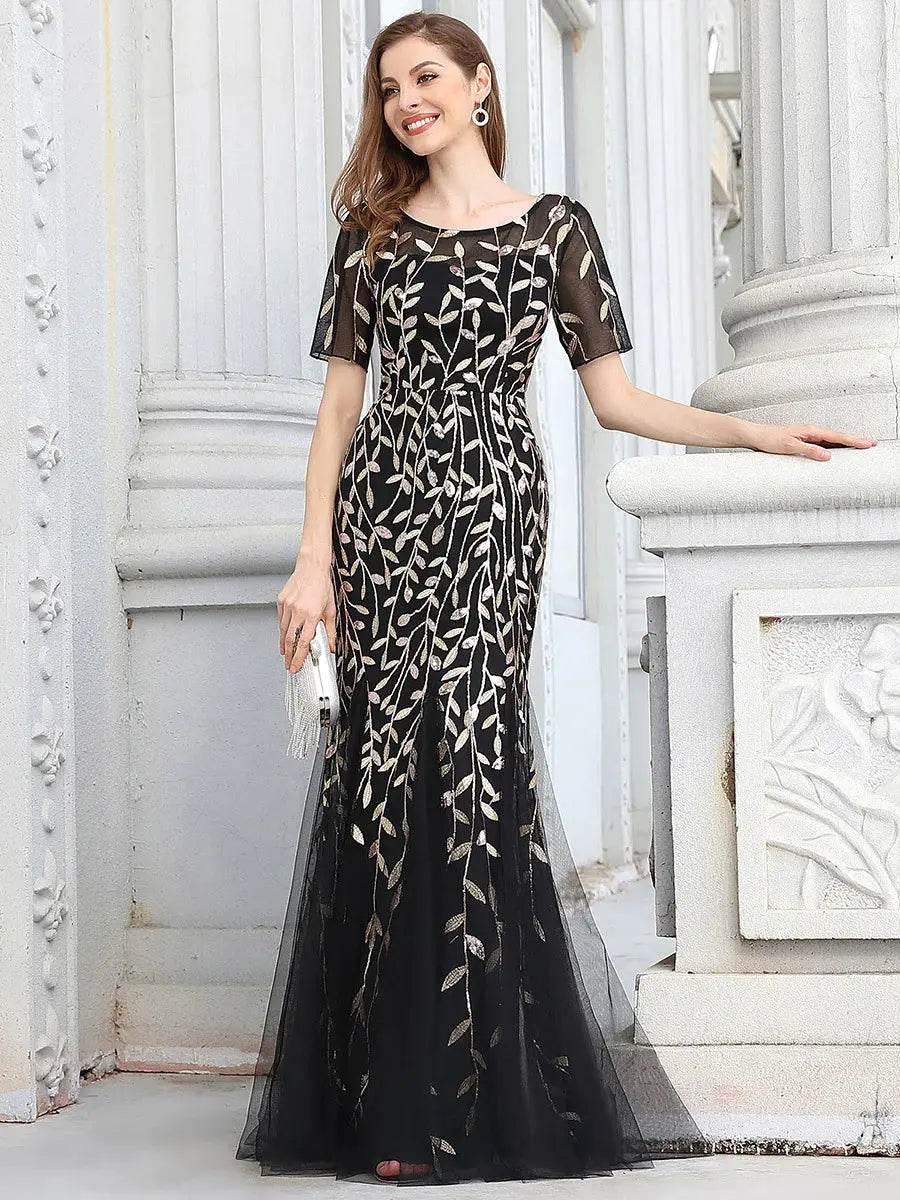 Sequin Shiny Fishtail Tulle Dresses - Rosa Apparel