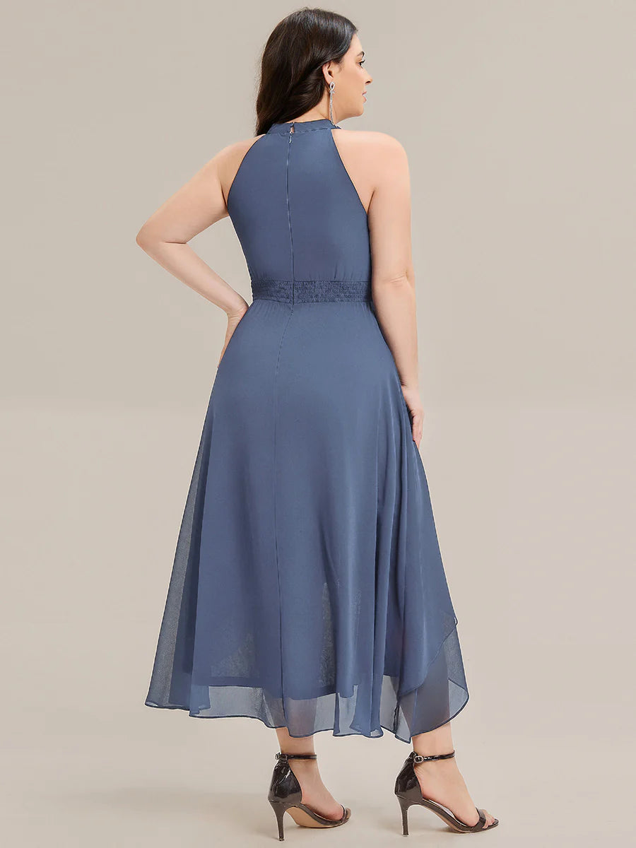 Ever Pretty Sleeveless Halter Neck A-Line High-Low Chiffon Dress