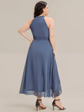 Ever Pretty Sleeveless Halter Neck A-Line High-Low Chiffon Dress
