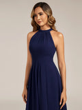 Ever Pretty Sleeveless Halter Neck A-Line High-Low Chiffon Dress