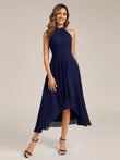 Ever Pretty Sleeveless Halter Neck A-Line High-Low Chiffon Dress