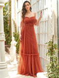 Ever Pretty Strapless A line Ruffles Sleeves Dresses - Rosa Apparel