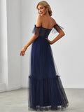Ever Pretty Strapless A line Ruffles Sleeves Dresses - Rosa Apparel