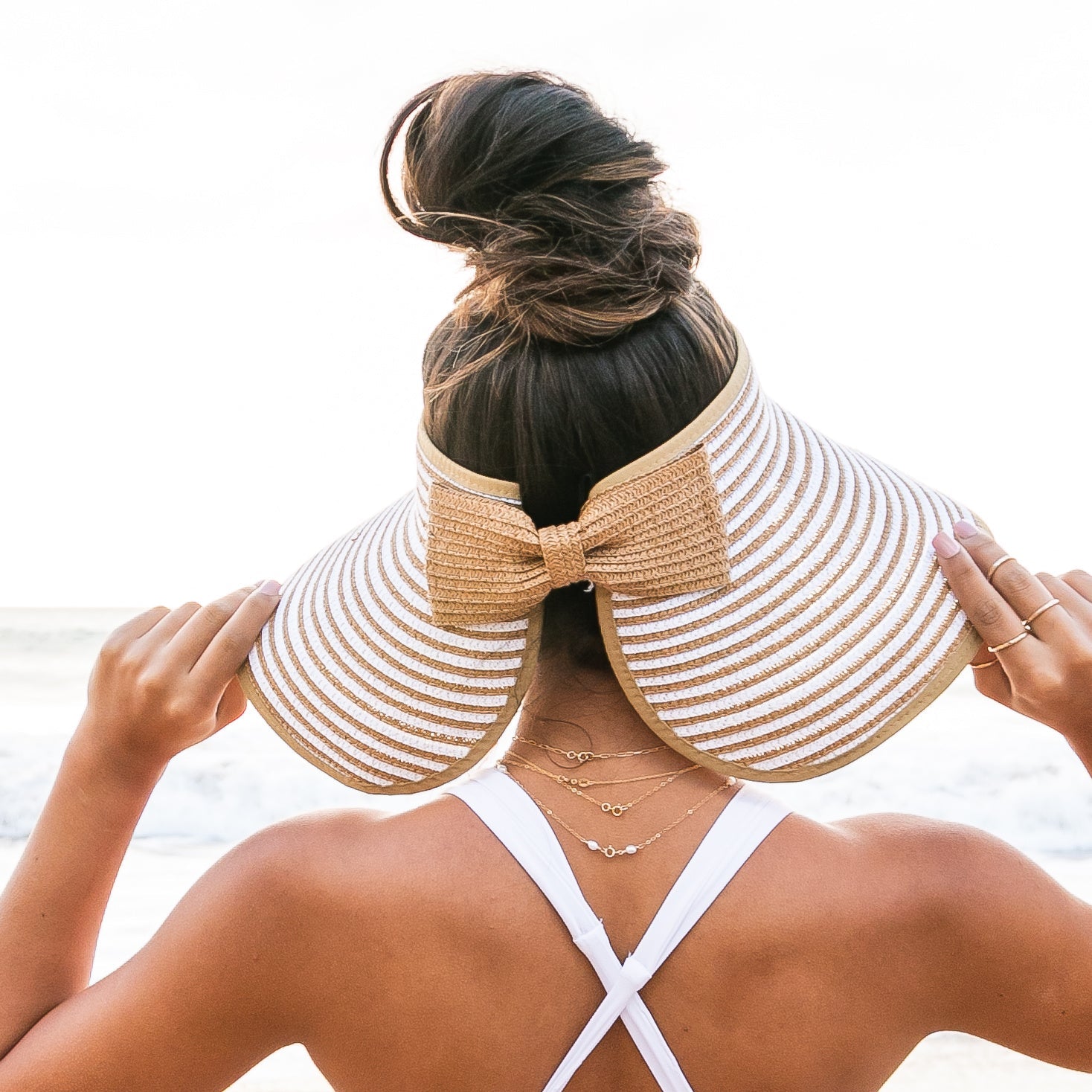 Foldable Bow Stripe Visor