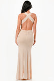 Glittered criss-cross back dress with ruched details