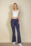 High Waist Side Pocket Flare Leggings - Rosa Apparel