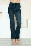 Judy Blue Full Size Button Fly Hem Destroy Straight Jeans 88912 - Rosa Apparel