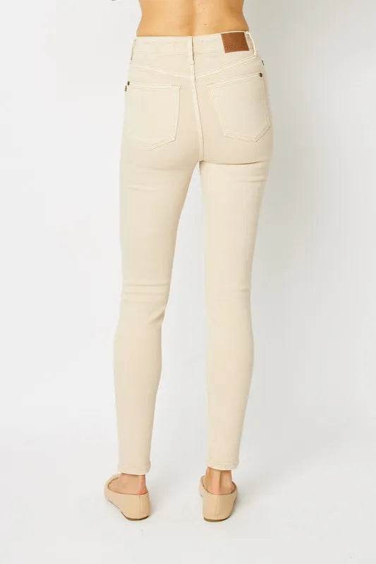 Judy Blue Full Size Garment Dyed Tummy Control Skinny Jeans 88845 - Rosa Apparel