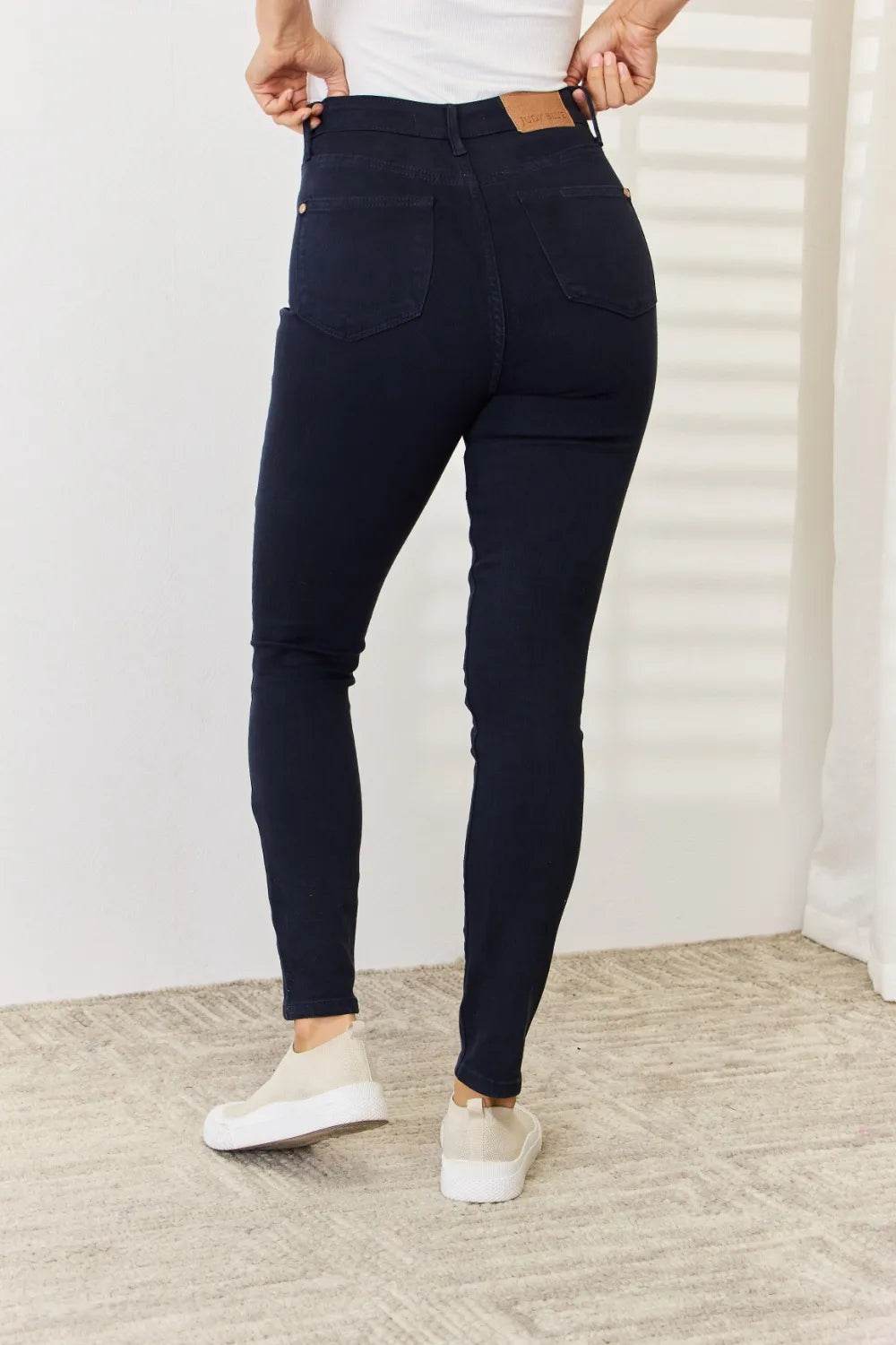 Judy Blue Full Size Garment Dyed Tummy Control Skinny Jeans - Rosa Apparel