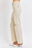 Judy Blue Full Size High Waist Distressed Wide Leg Jeans Style 88823 - Rosa Apparel
