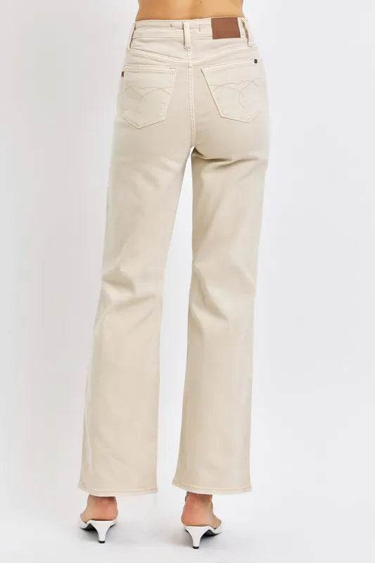 Judy Blue Full Size High Waist Distressed Wide Leg Jeans Style 88823 - Rosa Apparel