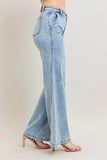 Judy Blue Full Size High Waist Wide Leg Jeans with Skewed Inseam - Rosa Apparel